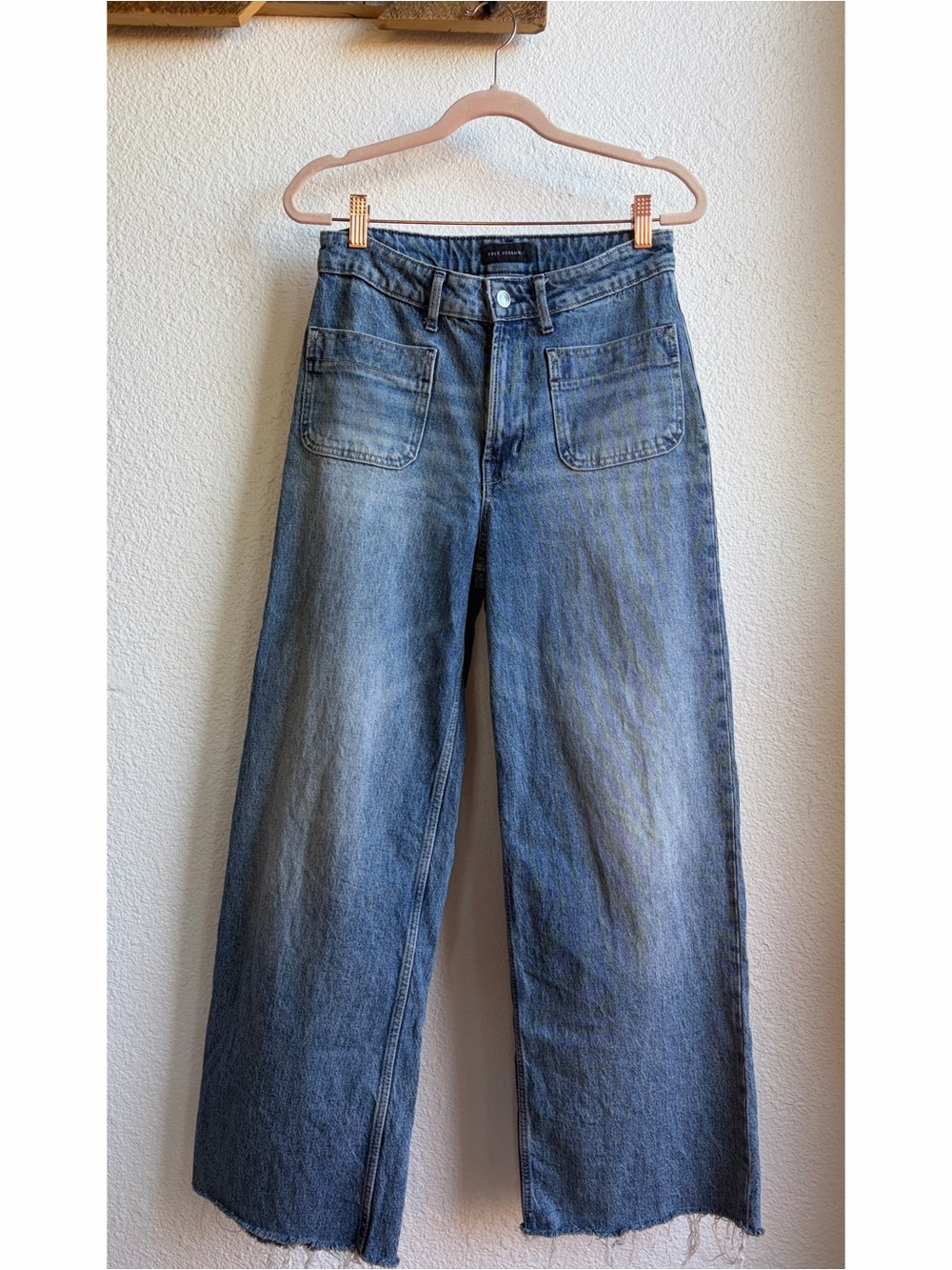 Free Assembly Patch Pocket Raw Hem Wide Leg 4